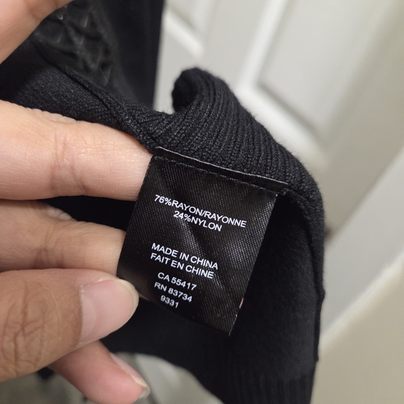 Black Oversized Kimono Cardigan | Open Front Crochet Trim Boho Layering Piece - Picture 7 of 9